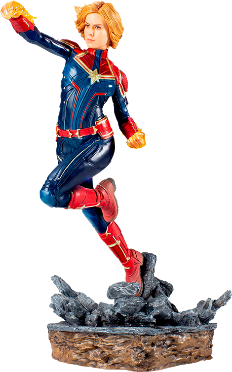 Iron Studios Captain Marvel Statue - Iron Studios Captain Marvel (480x754), Png Download