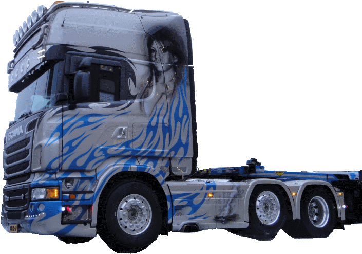 The Birth Of The Ghostrider - Scania R730 Ghost Rider Nima Transporte (711x501), Png Download