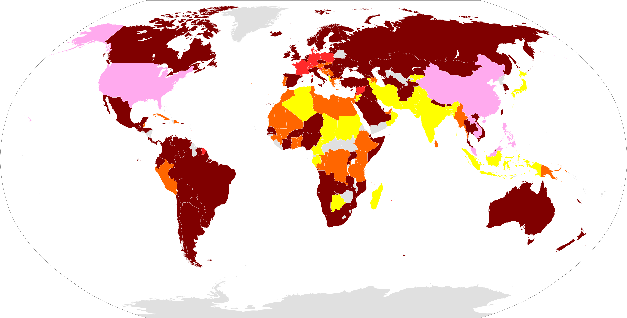 Smoking Ban Countries - Regional Trade Agreements Map (2560x1314), Png Download