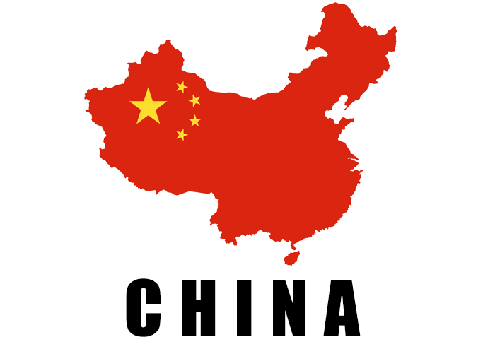 China Flag - Map Of China (683x494), Png Download