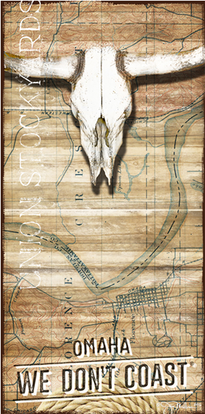 “omaha Stockyard” Canvas - Bull (600x600), Png Download