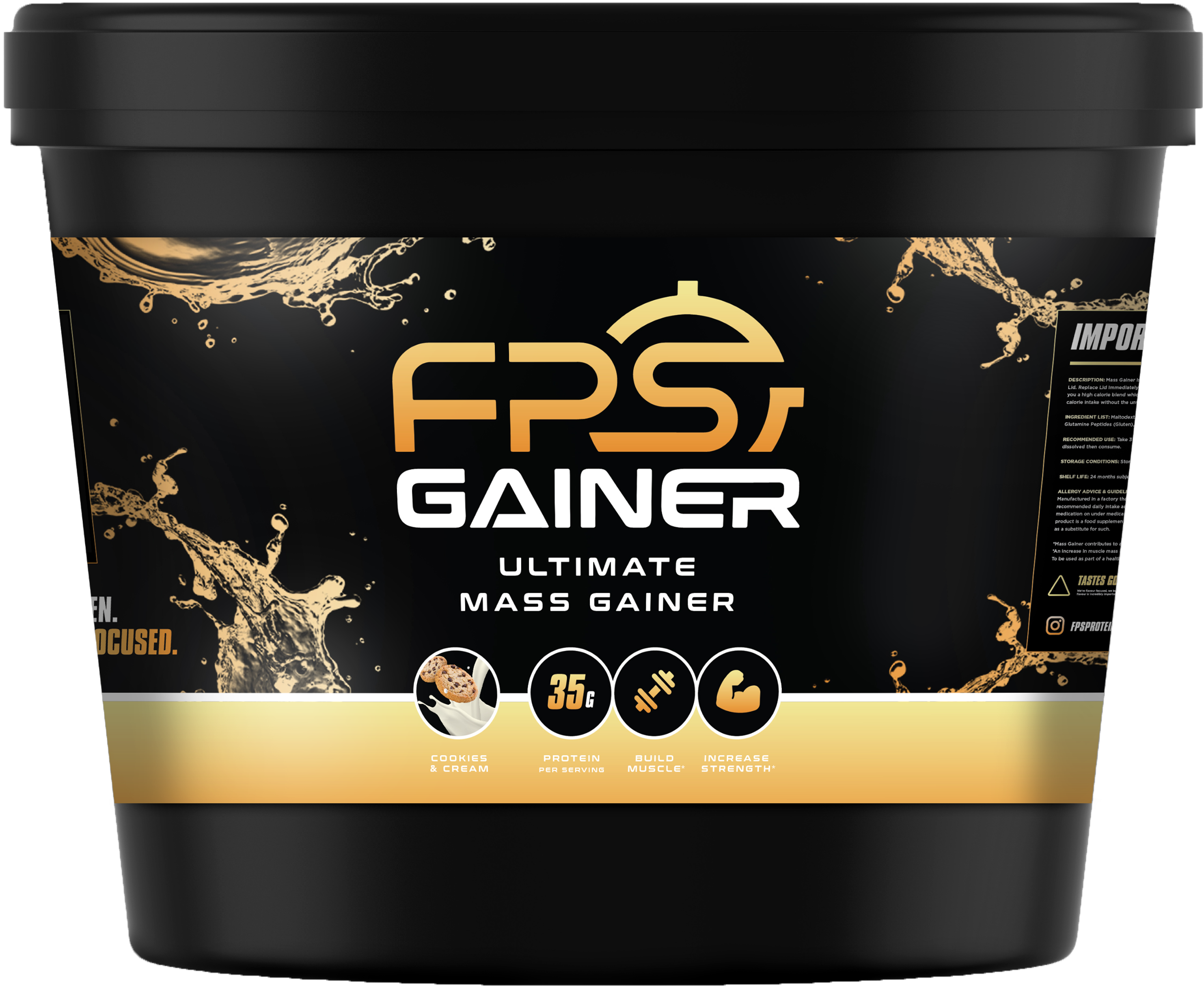 Fps Mass Gainer - Caffeinated Drink (3533x3034), Png Download