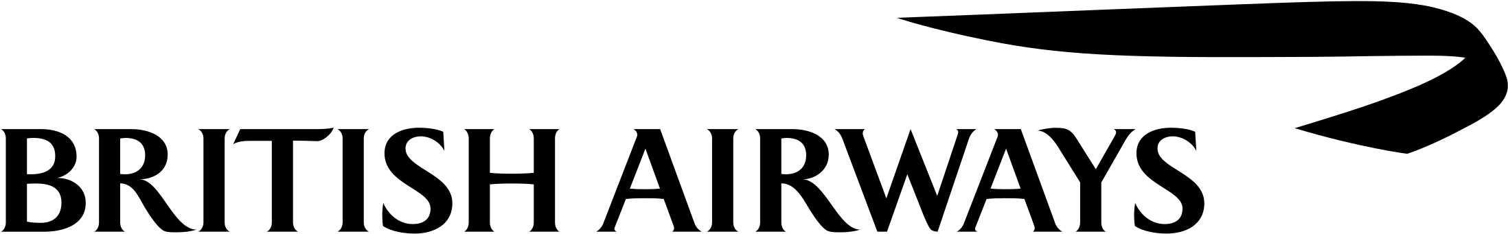 British Airways Logo Black And White - Heathrow Terminal 5 Station (2400x544), Png Download