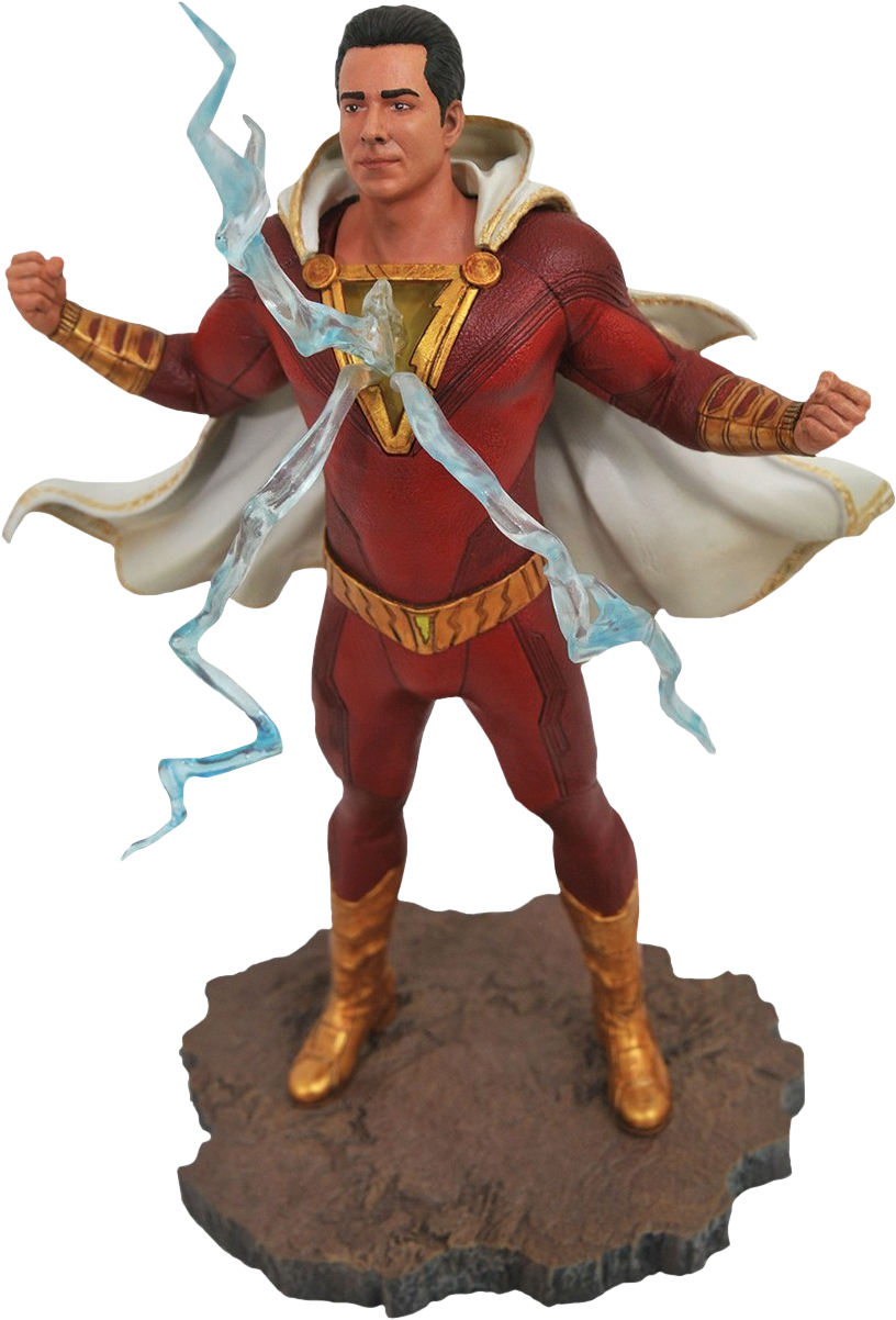Shazam Dc Gallery 9” Pvc Diorama Statue - Shazam Diamond Select (918x1280), Png Download