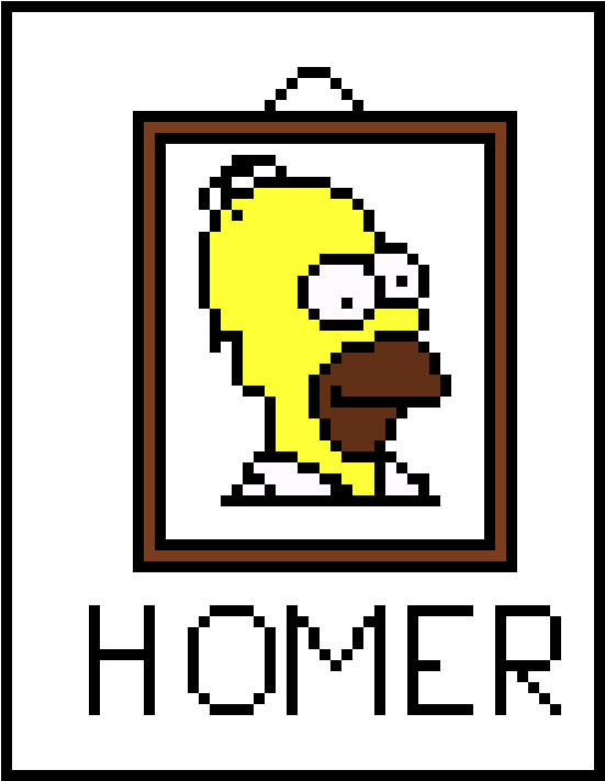Pixel Homer - Homer Pixel Art (610x770), Png Download