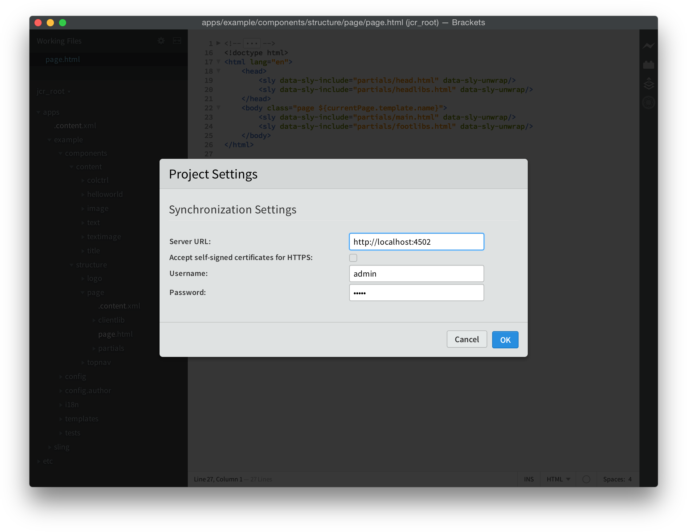 Htl Project Settings - Brackets Setting (2272x1760), Png Download