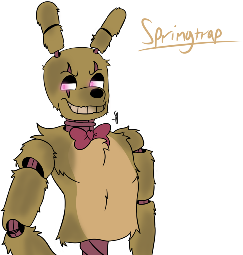 Grawolfquinn Version Of Springtrap By Neonbrine - Cartoon (894x894), Png Download