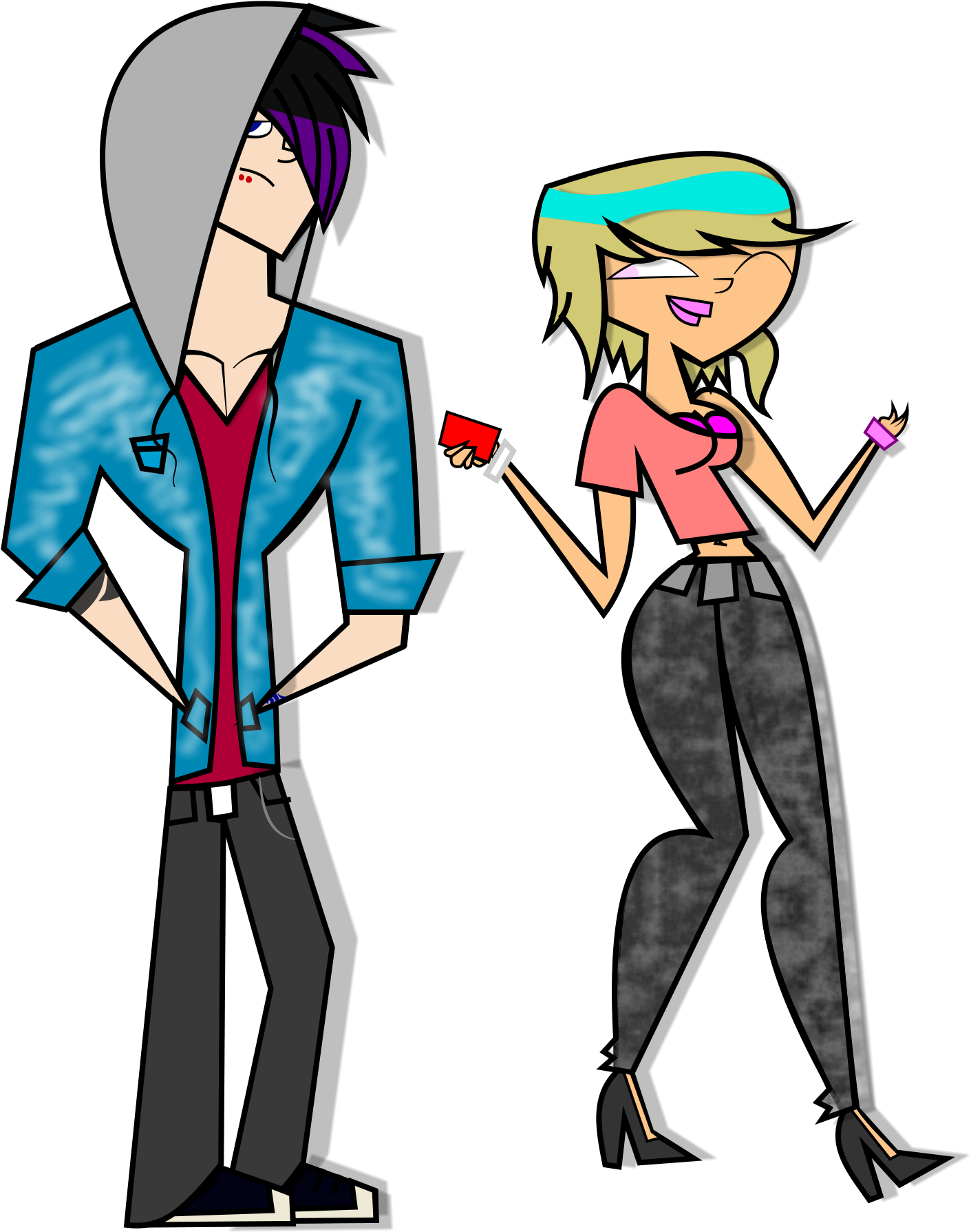 Selly And Chase - Cartoon (1417x1792), Png Download