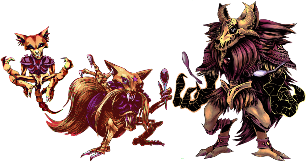 Pkmnathon Abra Family - Kadabra Art (1024x525), Png Download