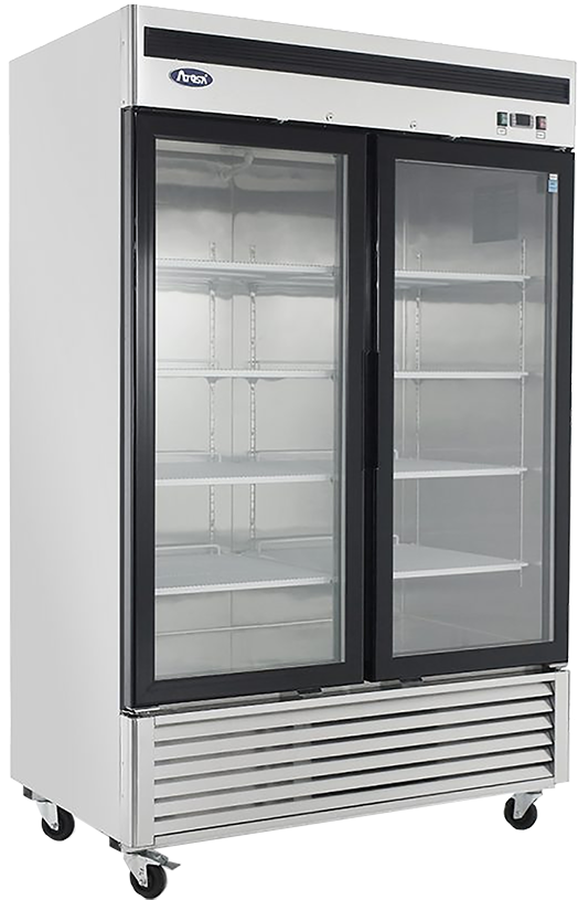 Atosa Two Glass Door 54" Wide Reach-in Refrigerator - Refrigerator (900x900), Png Download