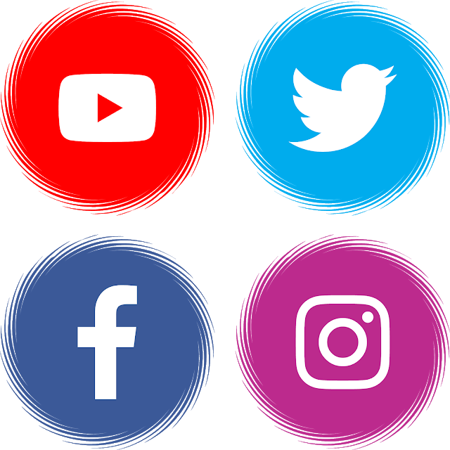 Download Youtube Facebook Twitter Instagram Svg Eps - Facebook Twitter Whatsapp Instagram (640x640), Png Download