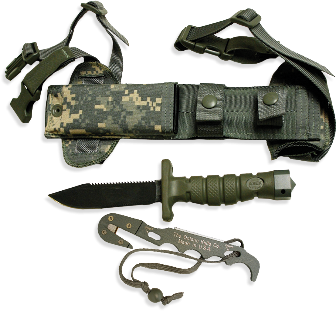 Asek Survival Knife System (1269x1200), Png Download
