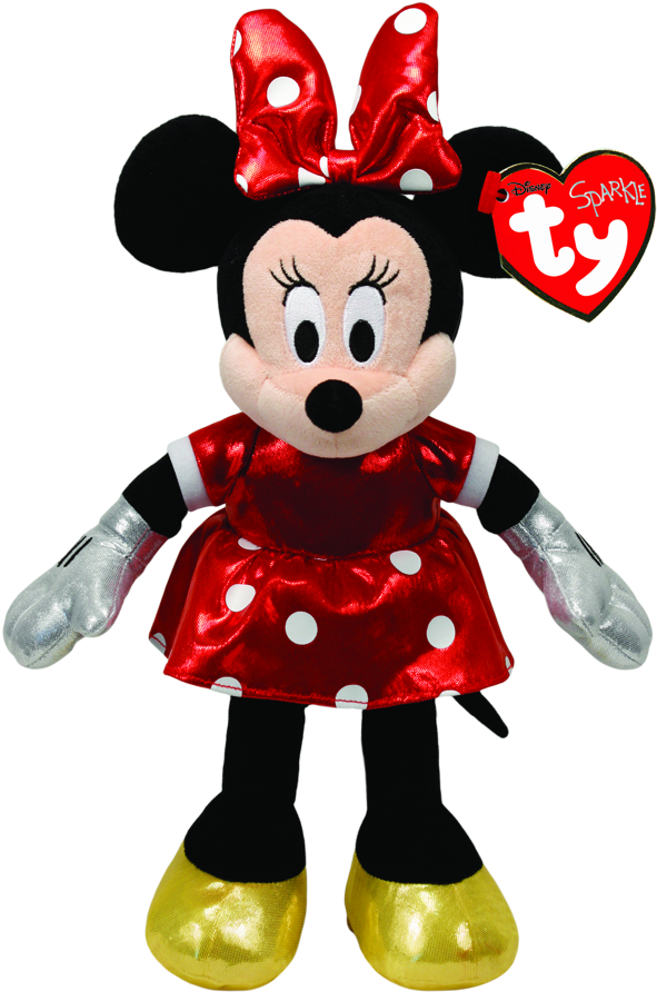 Minnie Mouse Sparkle Beanie Babies - Ty Mickey Mouse Plush (604x900), Png Download