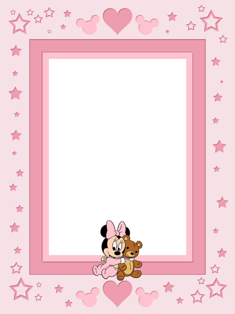 Filler Card/photo Frame - Baby Minnie Mouse Frame (768x1024), Png Download