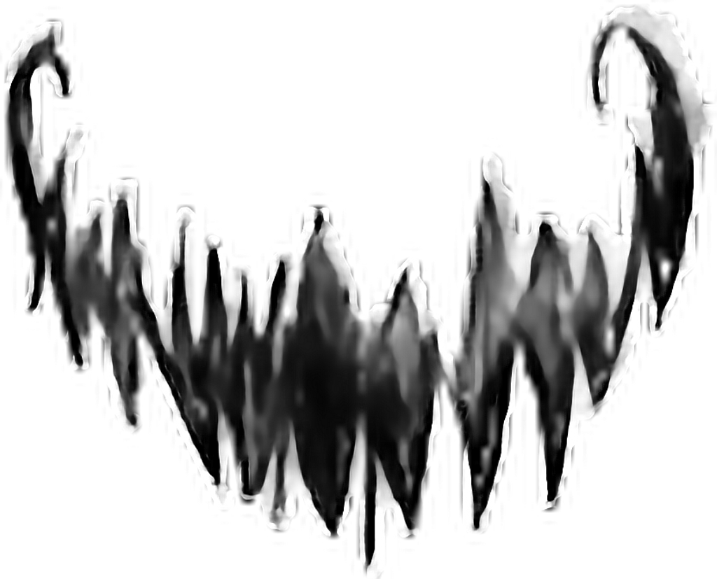 Creepysmile Sticker - Monochrome (1024x827), Png Download