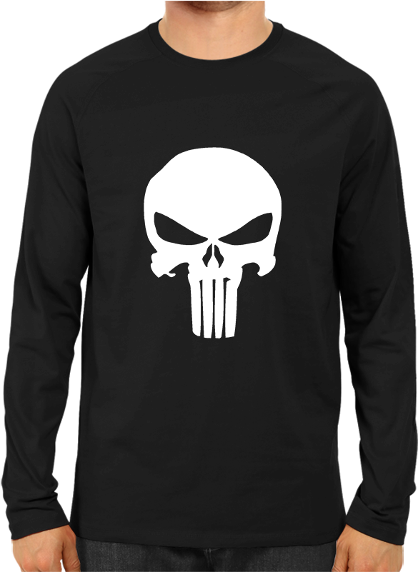 Punisher Logo Full Sleeve Black - Indian Army T Shirt (800x800), Png Download
