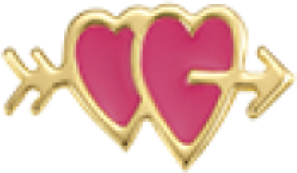 Link With Coloured Enamel And Double Heart Symbol - Heart (2048x2048), Png Download