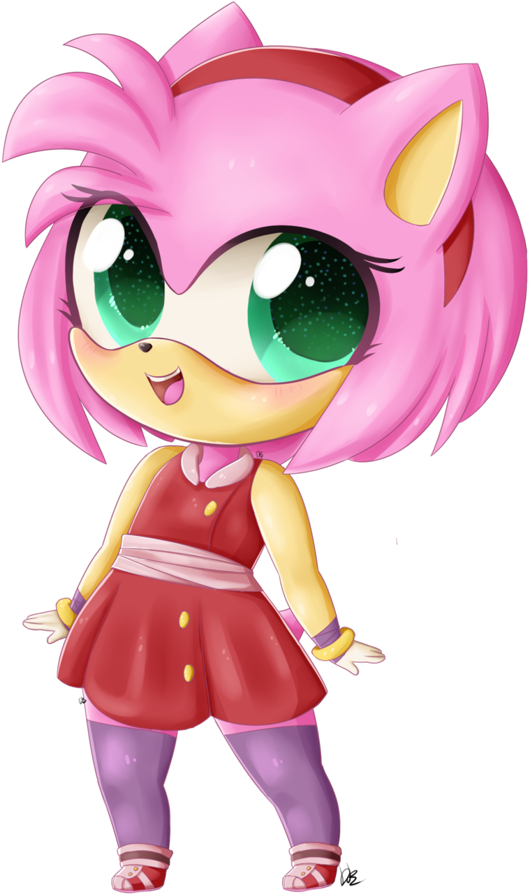 Chibi Amy Rose By Dari-draws - Amy From Sonic Chibi (759x1281), Png Download