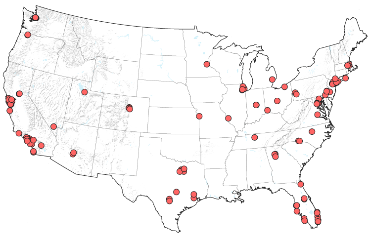 Tesla Motors - Trump's Victory By County (750x484), Png Download