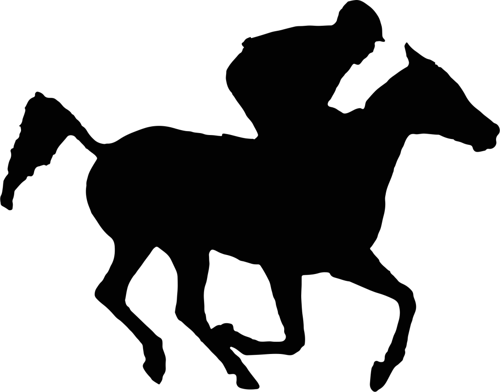 Pretentious Race Horse Silhouette Clipart Big Image - Silhouette Of Race Horse (1024x804), Png Download