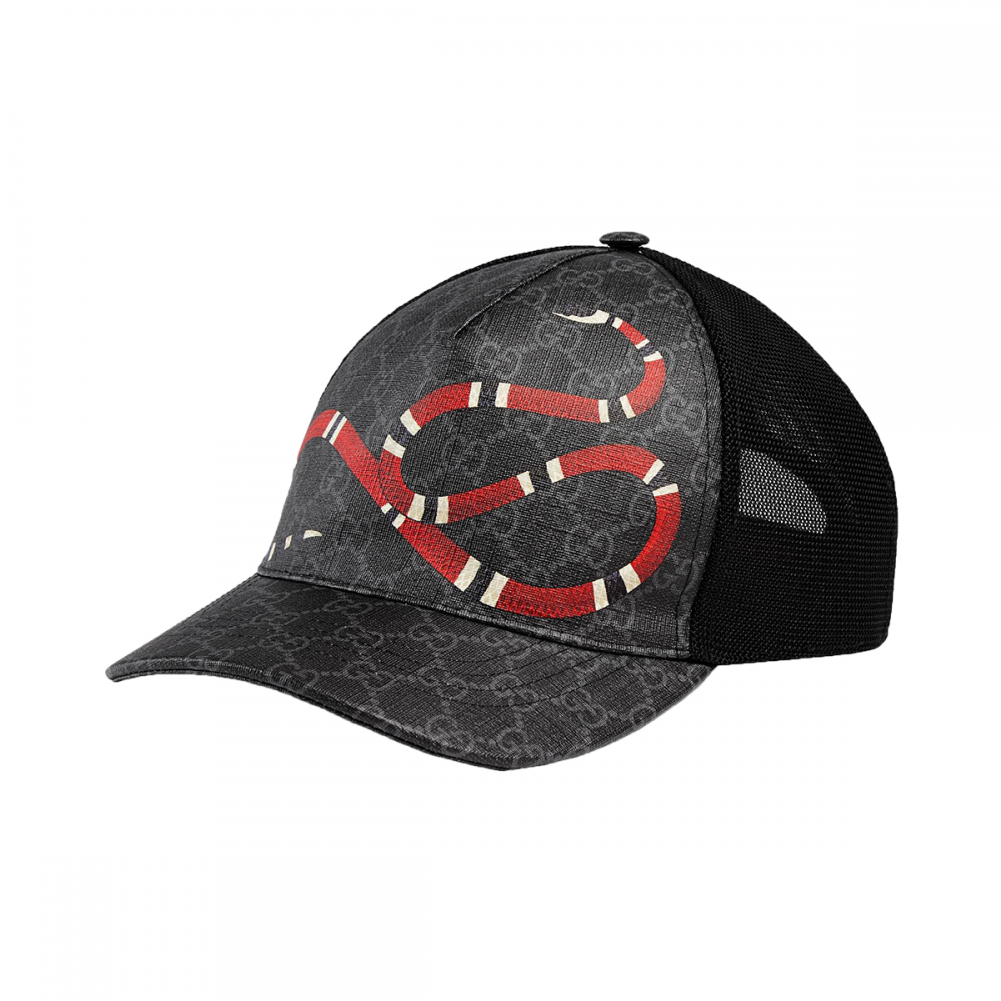 Gucci Kingsnake Print Gg Supreme Base Ball Cap - Gucci Snake Hat (1000x1231), Png Download