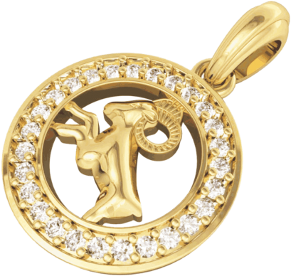 Aries Charm In Gold - Pendant (750x500), Png Download