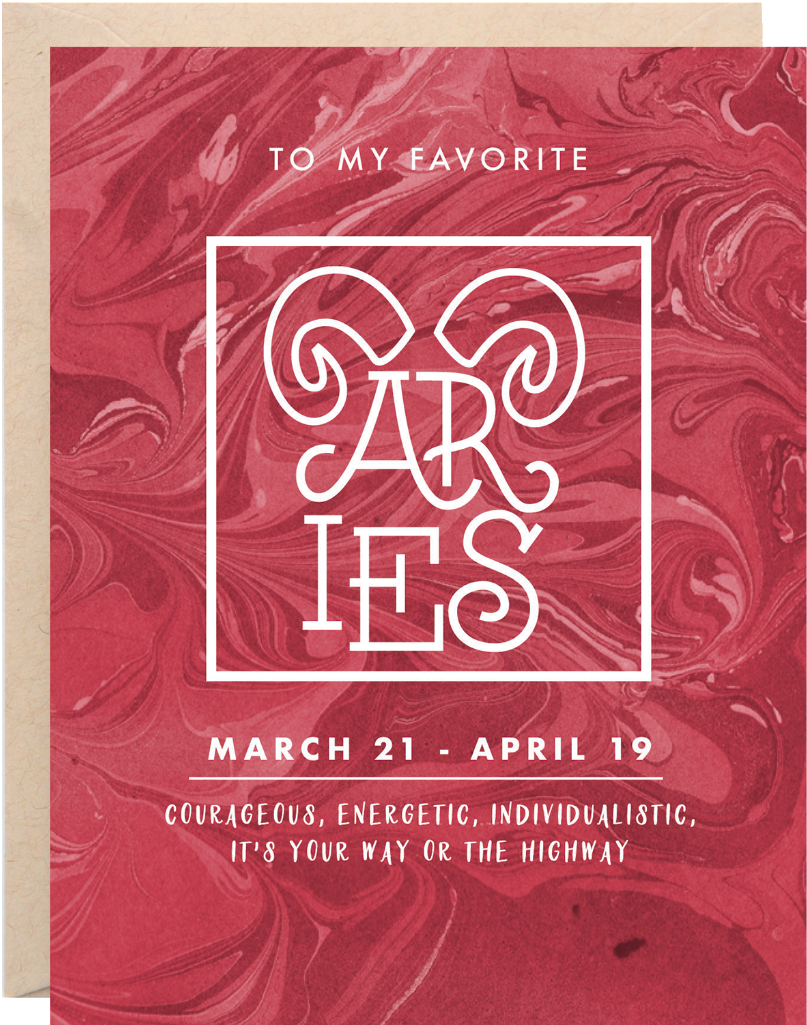 Aries Astrology Card - Art Paper (1024x1024), Png Download