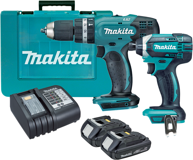 I Have The Makita Set, And So Far I Am Very Happy With - Makita Cordless Drill Combo (800x800), Png Download