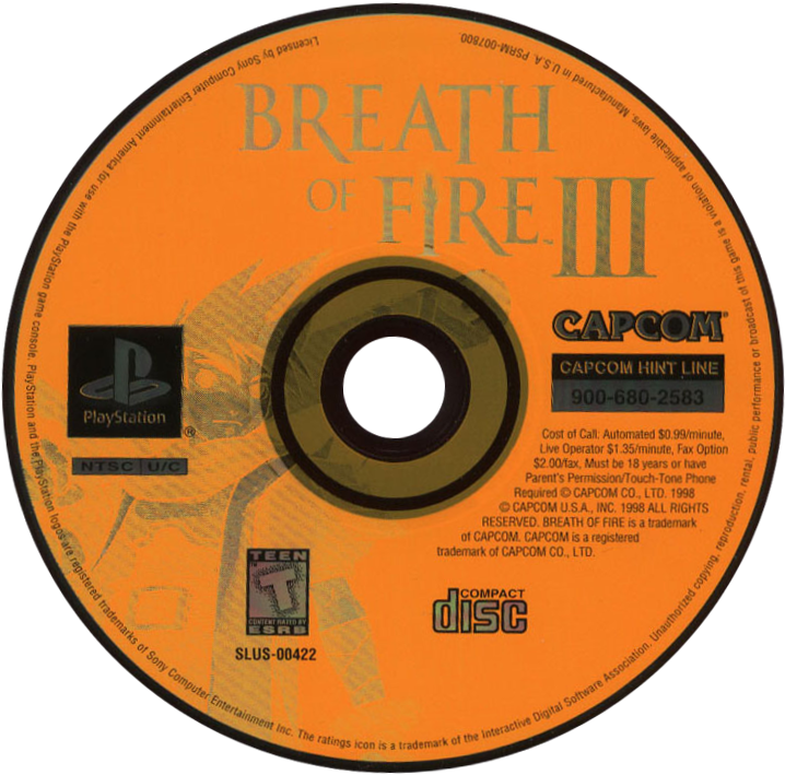 Breath Of Fire Iii - Breath Of Fire 3 Disc (731x717), Png Download