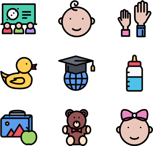 School And Childhood (600x564), Png Download