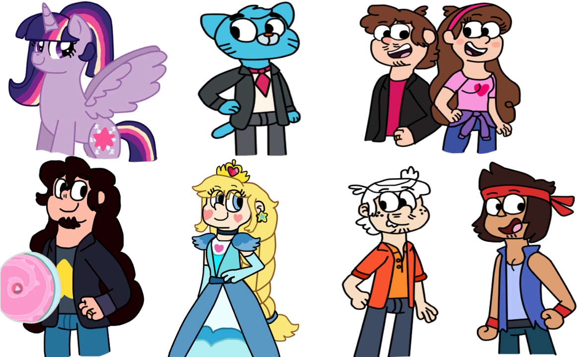 Modern Cartoons Aged Up Which One Do You Like - Cartoon (1280x722), Png Download