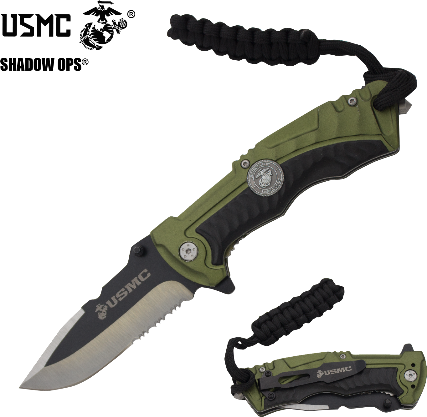 Brass Knuckle Folding Knife - Marine Corps Knives (1500x1500), Png Download