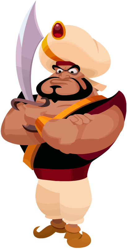 Kingdom Hearts Wiki Β - Razoul Aladdin (410x805), Png Download