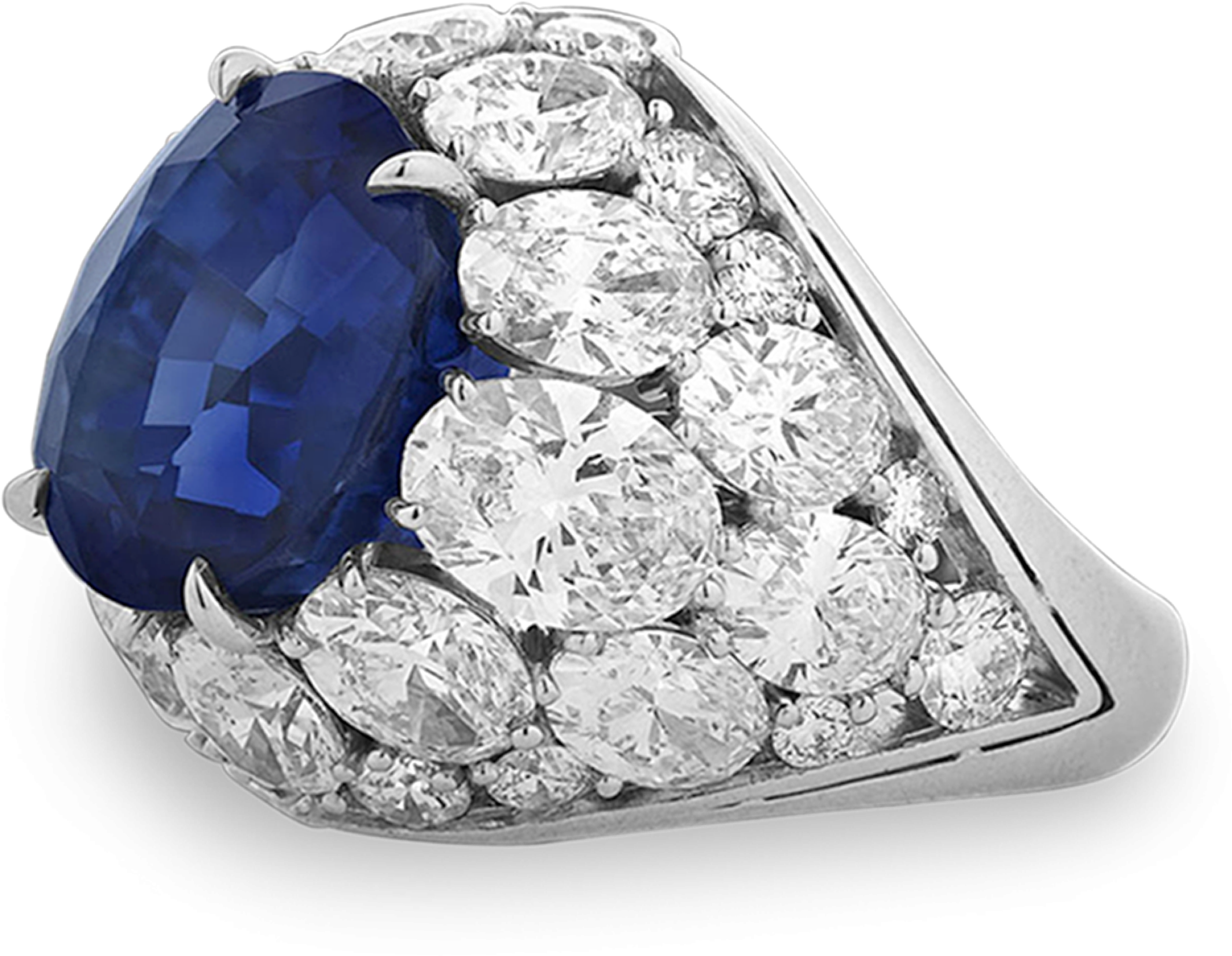 Untreated Burma Sapphire Ring, - Diamond (2500x2000), Png Download