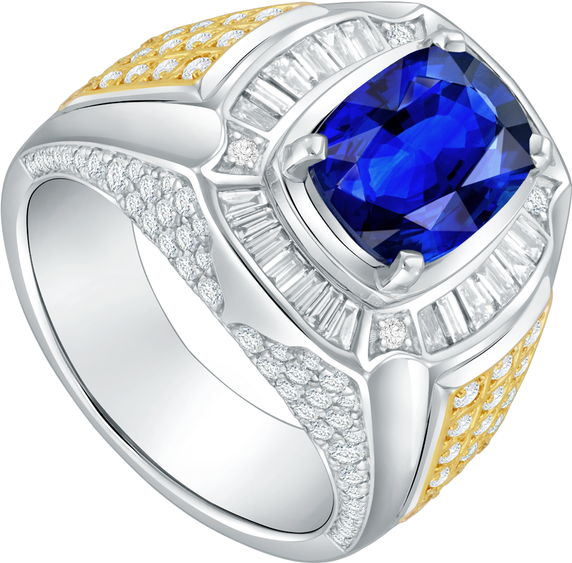 Mens Ring Sapphire - Engagement Ring (1000x1000), Png Download