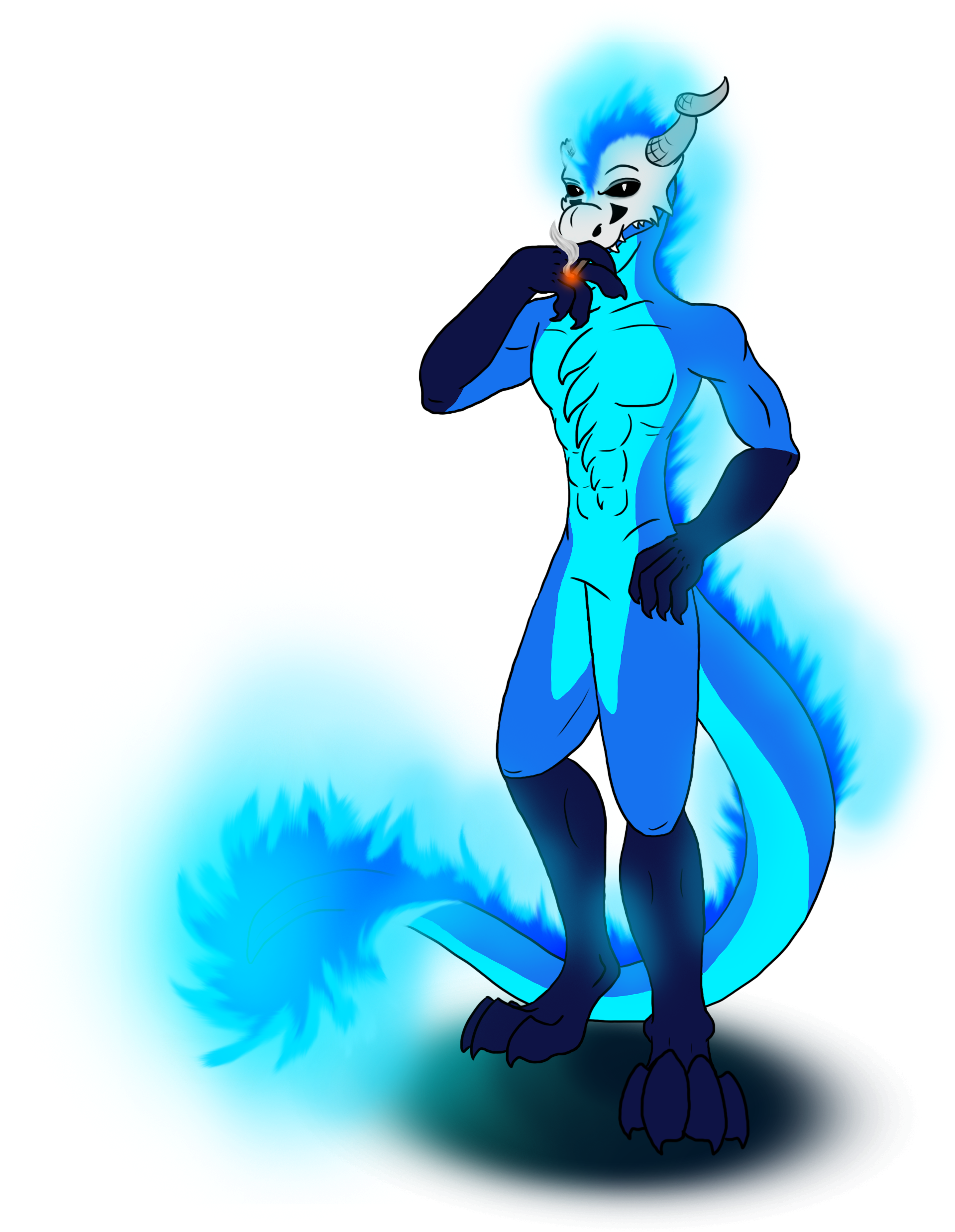 Skulla Smoking - Illustration (1918x2505), Png Download