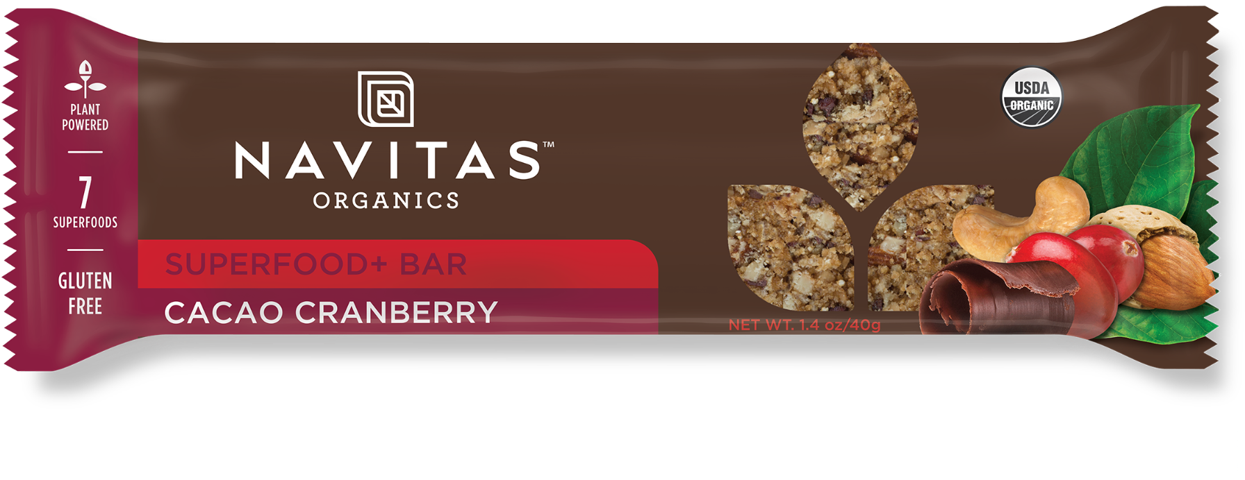 Superfood Cacao Cranberry Bar - Chocolate Bar (1920x923), Png Download