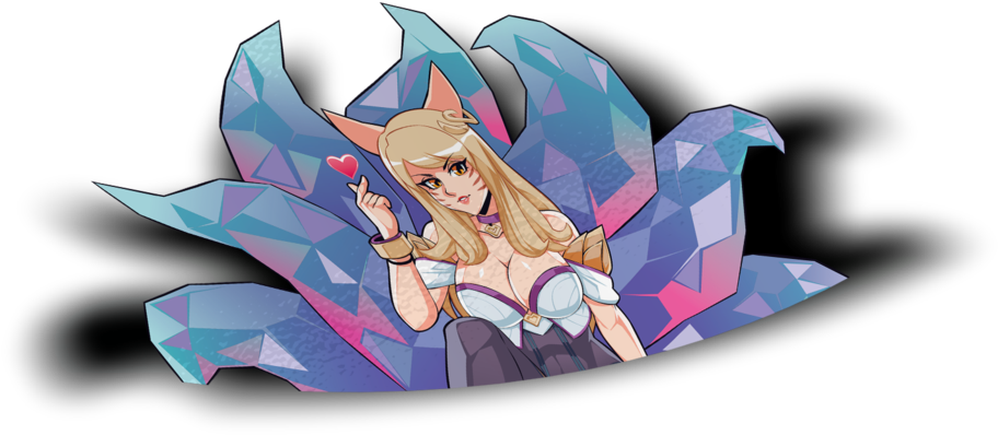 Ahri Kda Peeker Sticker - Cartoon (1280x1280), Png Download