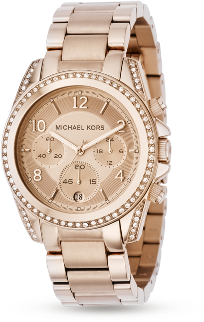 Michael Kors Ladies' Rose Gold-plated Bracelet Watch - Michael Kors Ladies Watch (640x640), Png Download