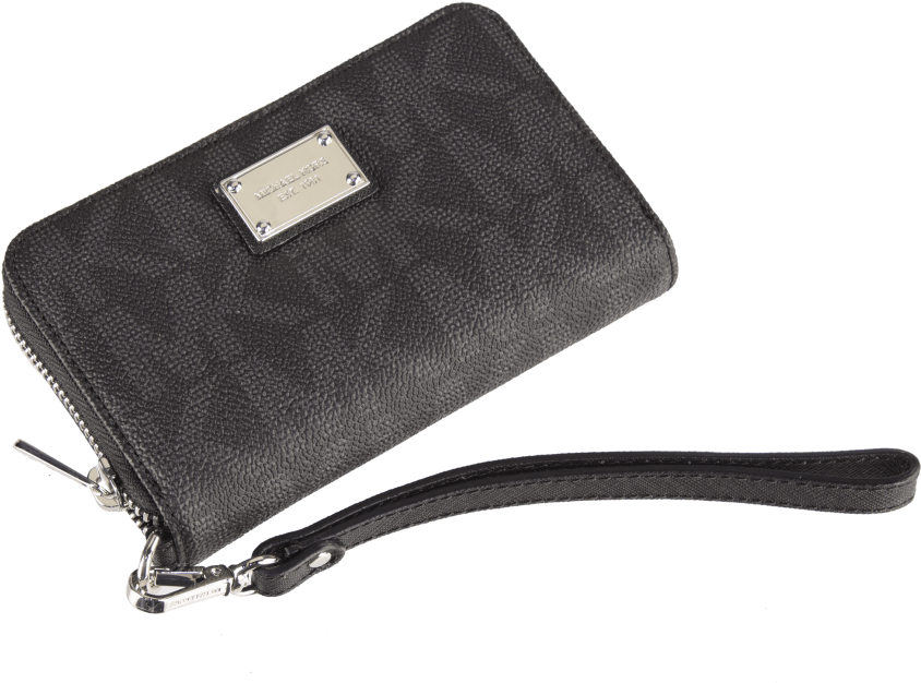 Michael Kors Essential Zip Wallet Gray Monogram - Wallet (864x864), Png Download