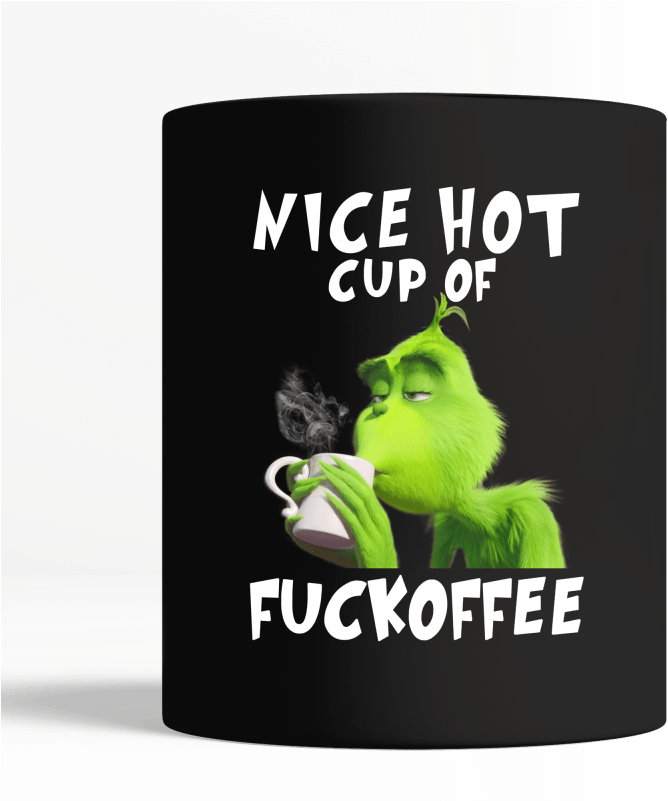 The Grinch Nice Hot Cup Of Fuckoffee Mug Black Mug - Animal (800x800), Png Download