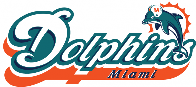 Miami Dolphins Iron On Stickers And Peel-off Decals - Miami Dolphins (750x930), Png Download