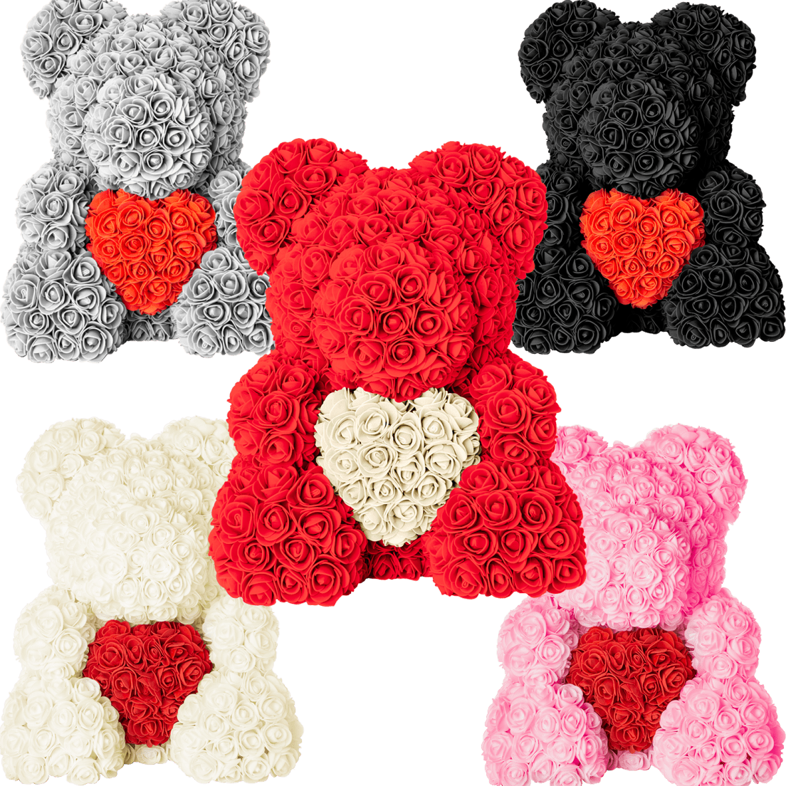 Rose Petal Teddy Bear (1104x1104), Png Download