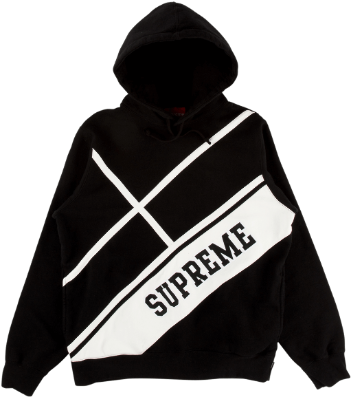 Supreme Diagonal Hooded Sweatshirt (1000x600), Png Download