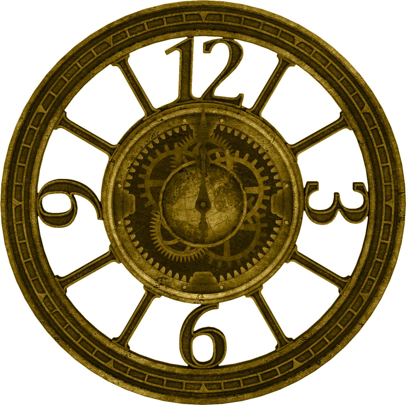 There's An Abundance Of Clocks, Gears, Clusters And - Steampunk Clock Face Png (1429x1426), Png Download