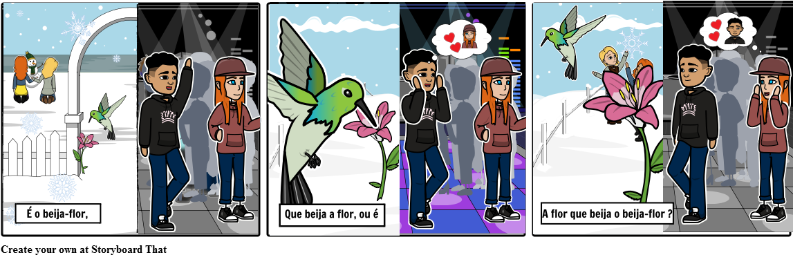 Beija Flor E A Flor - Cartoon (1164x385), Png Download