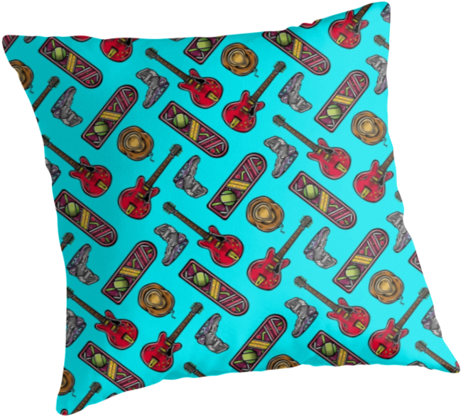 Back To The Future Pattern - Cushion (875x875), Png Download