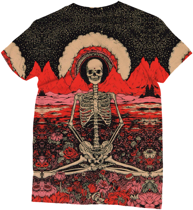 Zen Skull Women's All Over T-shirt - Weed Background (900x900), Png Download