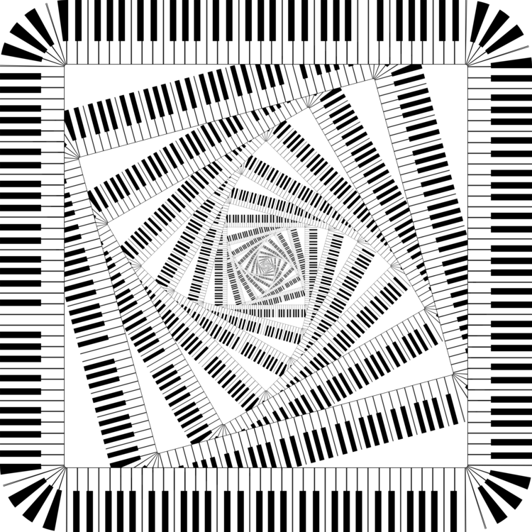 Template Concert Piano Musical Keyboard Poster - Piano Keys Border Art (750x750), Png Download