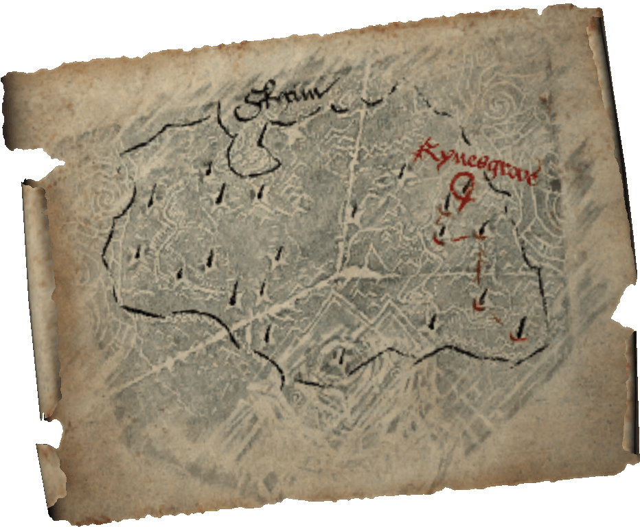Map Of Dragon Burials - Skyrim Map Of Dragon Burials (944x944), Png Download